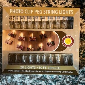 Photo clip peg string lights.